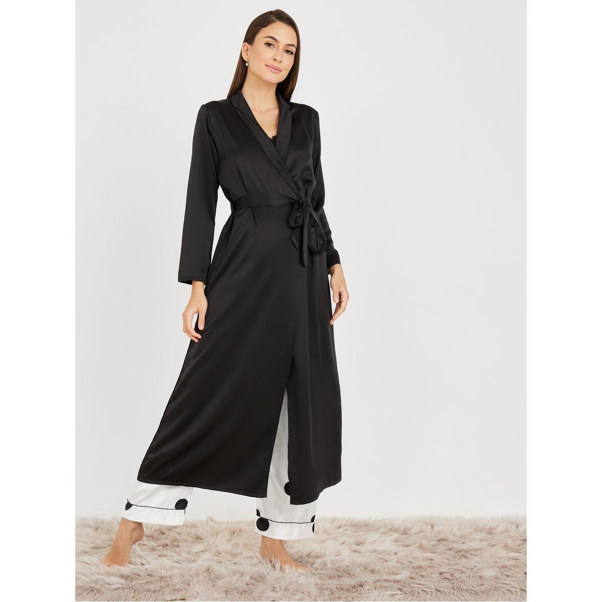 طقم من 3 ( روب طويل + بلوزة كامي + بنطال )-women-clothing-nightwear-pyjamas-longsets-image-3
