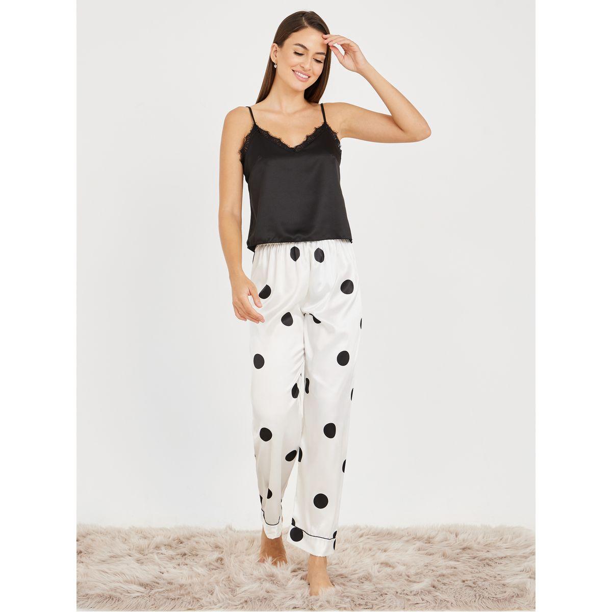 طقم من 3 ( روب طويل + بلوزة كامي + بنطال )-women-clothing-nightwear-pyjamas-longsets-image-4