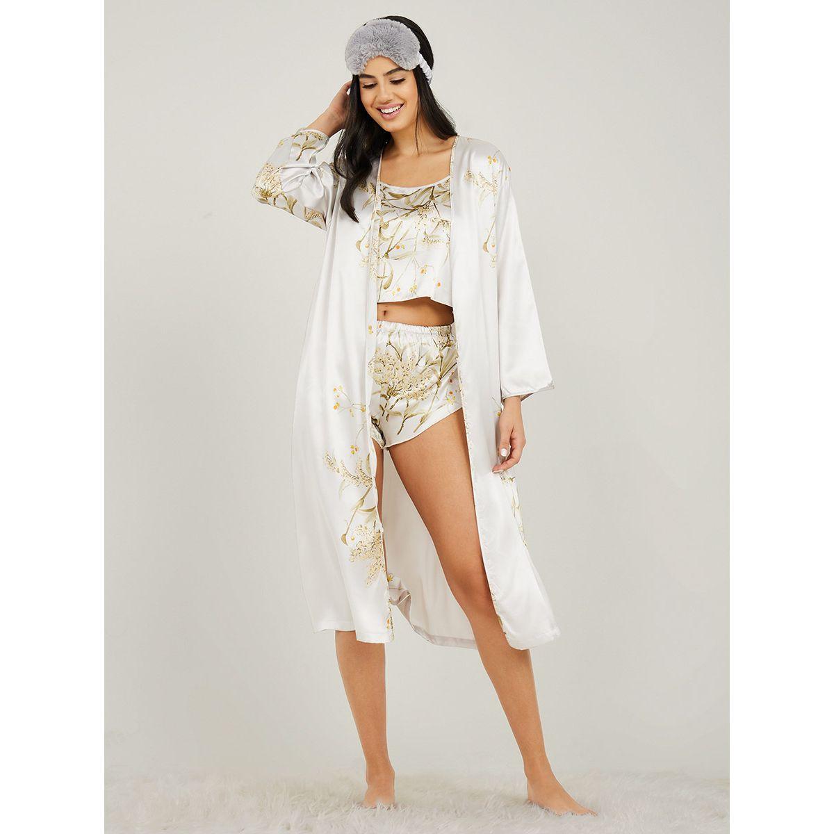 Styli Unwind Pack of 3 - Floral Print Cami Short and Midi Robe-women-clothing-nightwear-pyjamas-shortsets-image-3