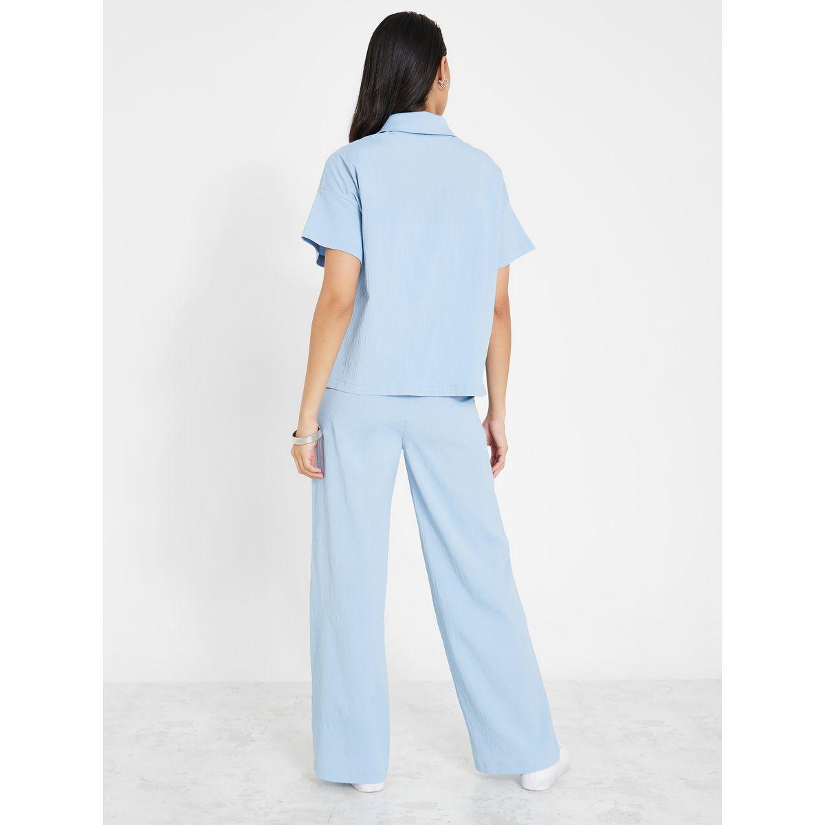 Styli Button Placket Regular Shirt & Trouser Co-Ord Set-women-clothing-coordsets-image-7