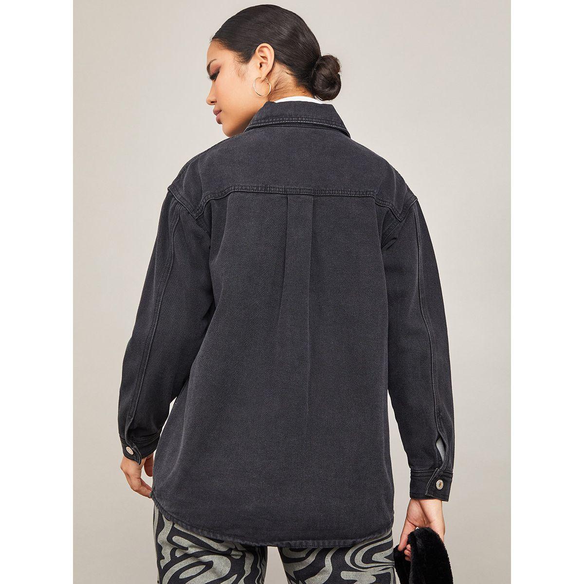 Styli Regular Fit Longline Denim Shacket with Buttons-women-winterwear-coatsandjackets-jackets-image-5