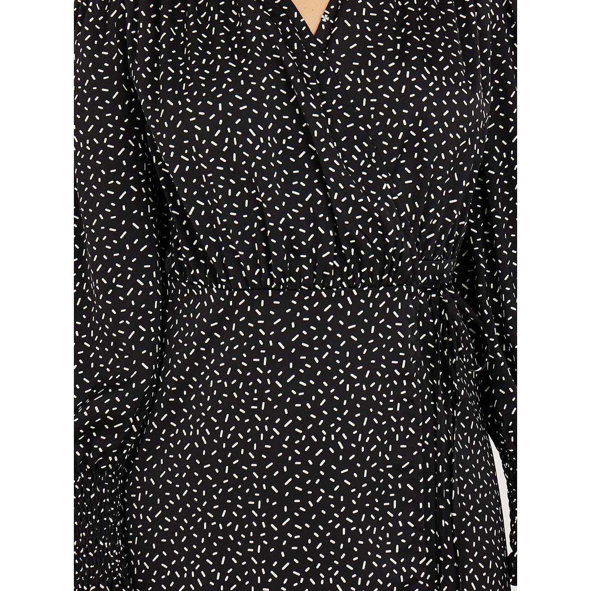 Styli Limited Cuffed Volume Sleeves Ditsy Print Wrap Midi Dress-women-clothing-dresses-image-3