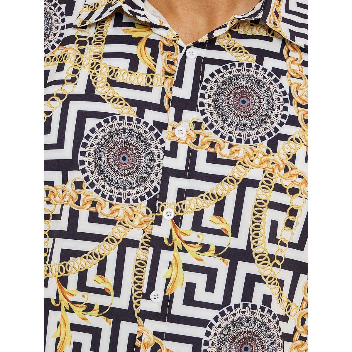 Styli All Over Print Shirt and Woven Shorts Co-Ord Set-men-clothing-coordsets-image-5