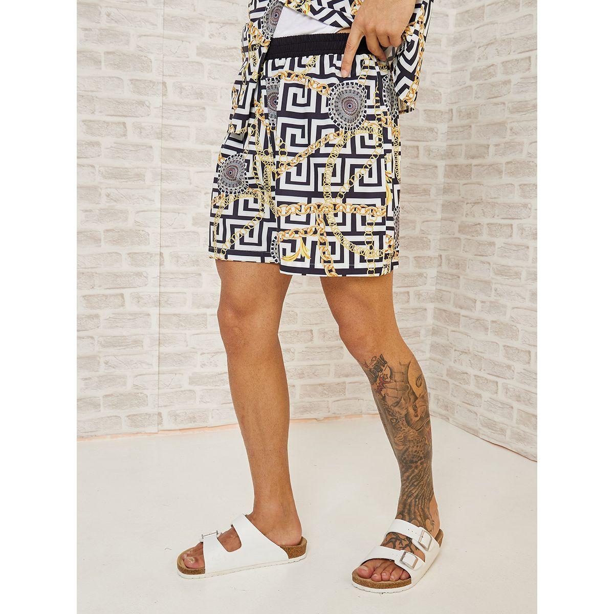 Styli All Over Print Shirt and Woven Shorts Co-Ord Set-men-clothing-coordsets-image-6
