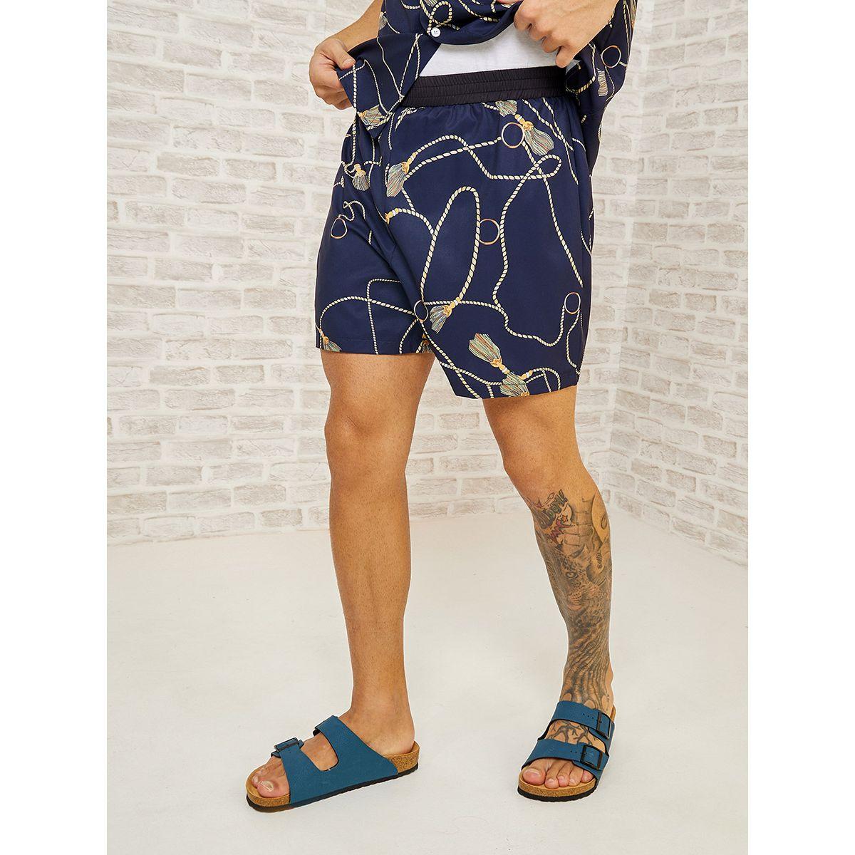 Styli All Over Print Shirt and Woven Shorts Co-Ord Set-men-clothing-coordsets-image-5