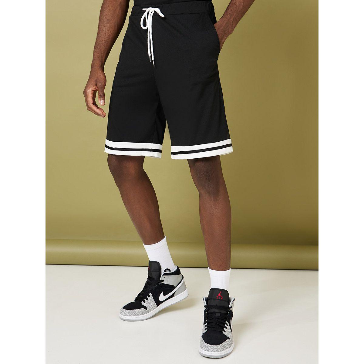 Styli Sleeve Stripe Detail T-shirt and Shorts Co-Ord Set-men-clothing-coordsets-image-4