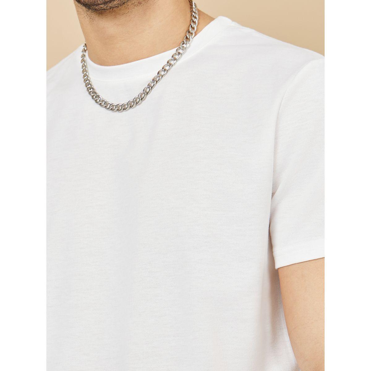 Styli Solid Round Neck T-shirt and Shorts Co-Ord Set-men-clothing-coordsets-image-4