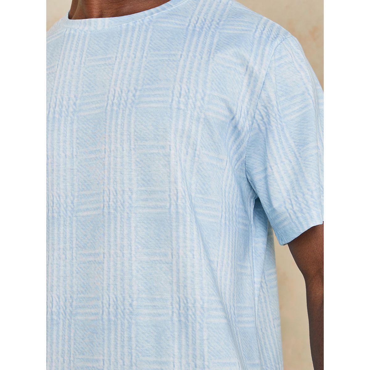 Styli All Over Print Knitted T-shirt and Shorts Co-Ord Set-men-clothing-coordsets-image-4