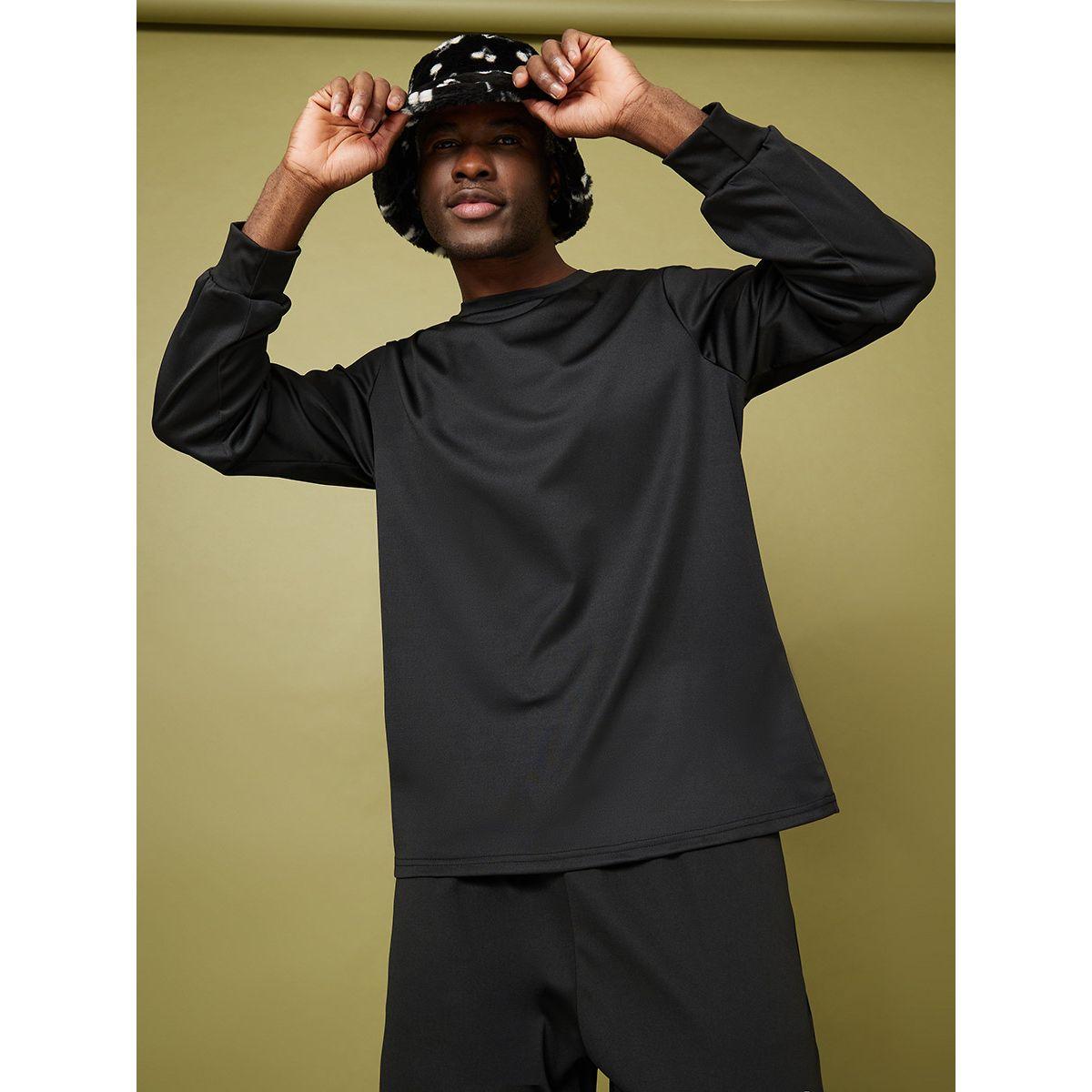 Styli Solid Long Sleeves Top and Jogger Co-Ord Set-men-clothing-coordsets-image-2