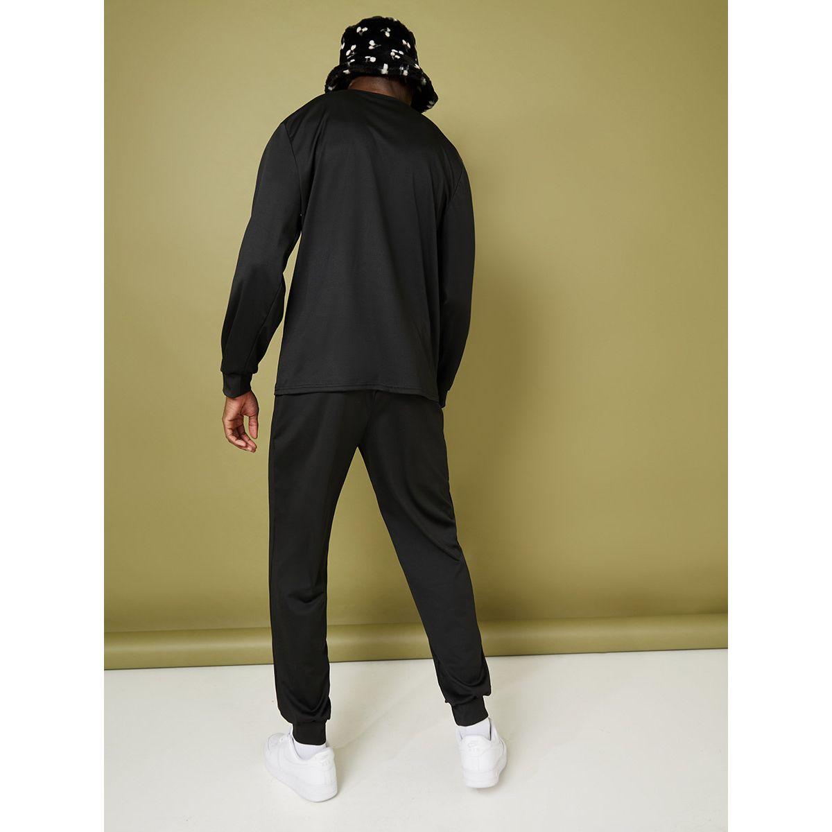 Styli Solid Long Sleeves Top and Jogger Co-Ord Set-men-clothing-coordsets-image-5