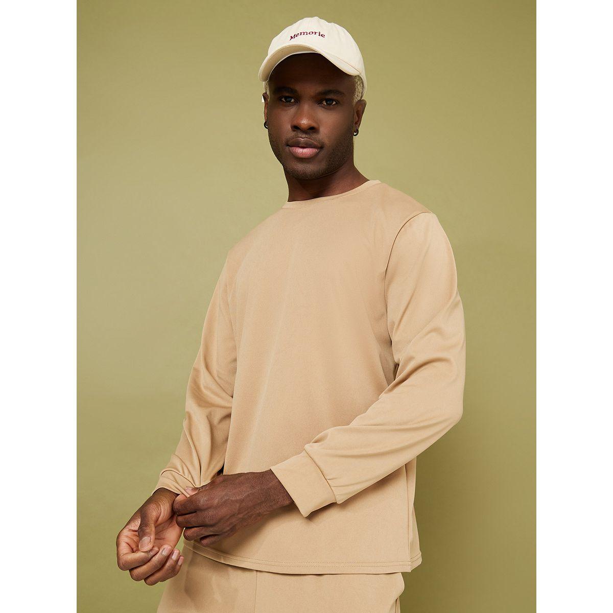 Styli Solid Long Sleeves Top and Jogger Co-Ord Set-men-clothing-coordsets-image-2