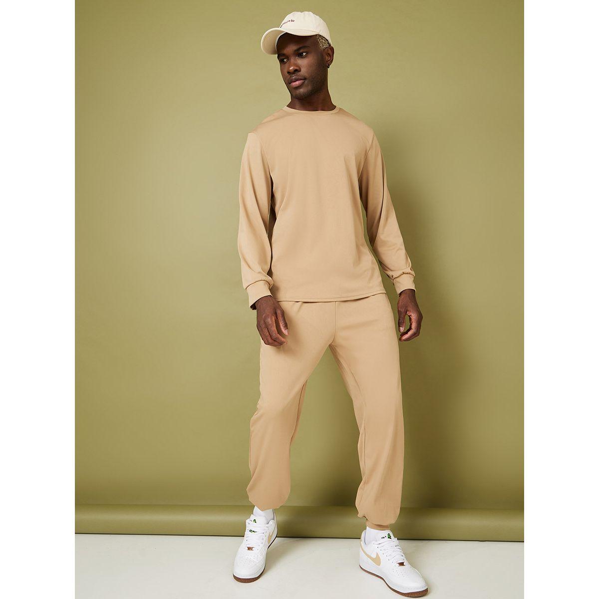 Styli Solid Long Sleeves Top and Jogger Co-Ord Set-men-clothing-coordsets-image-6