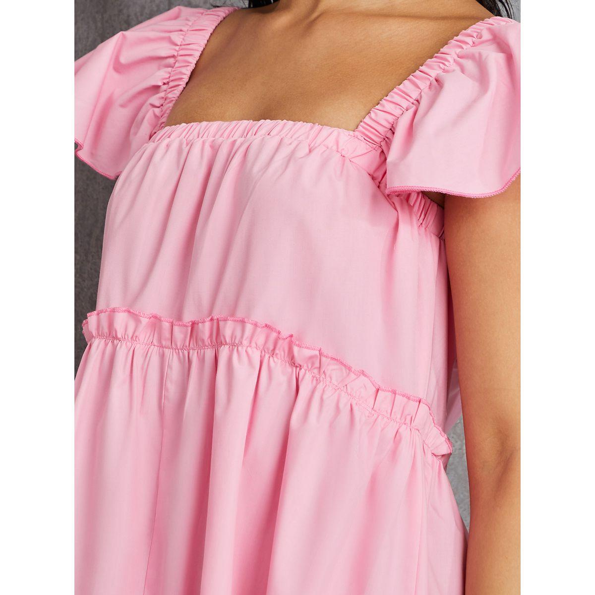 فستان قصير باكمام مكشكشة-women-clothing-dresses-image-3