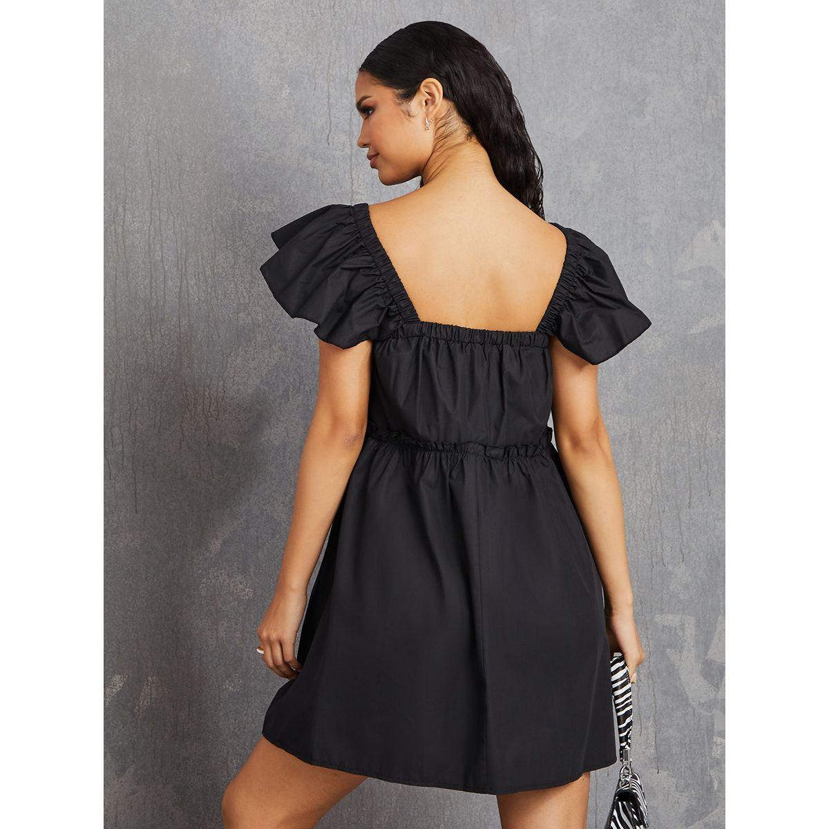 فستان قصير باكمام مكشكشة-women-clothing-dresses-image-4