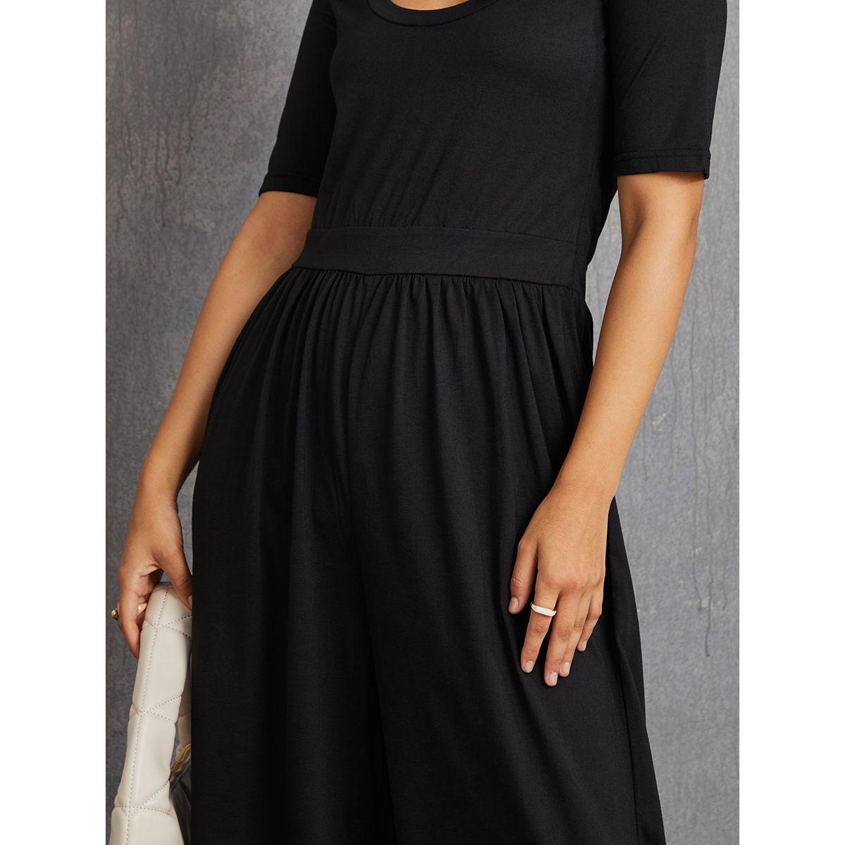Styli Short Sleeves Wide Leg Knit Jumpsuit-women-clothing-jumpsuits-image-3