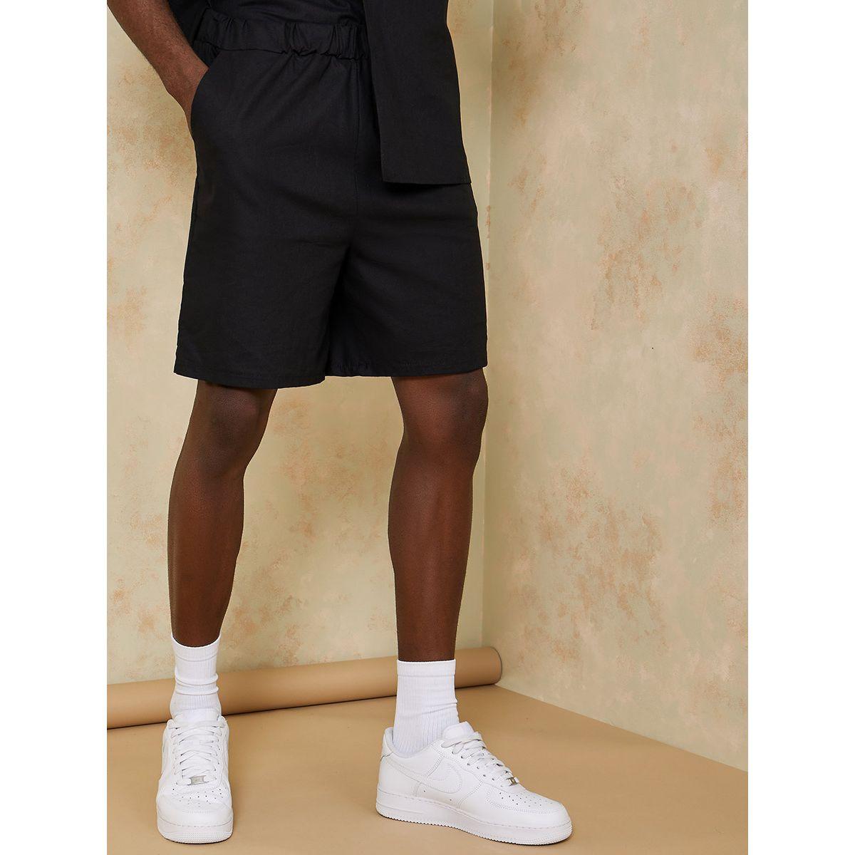 Styli Woven Texture Shirt and Shorts Co-Ord Set-men-clothing-coordsets-image-4