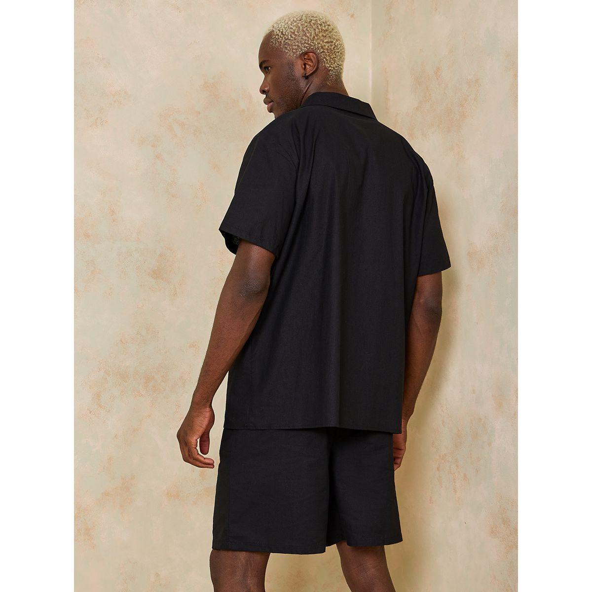 Styli Woven Texture Shirt and Shorts Co-Ord Set-men-clothing-coordsets-image-5