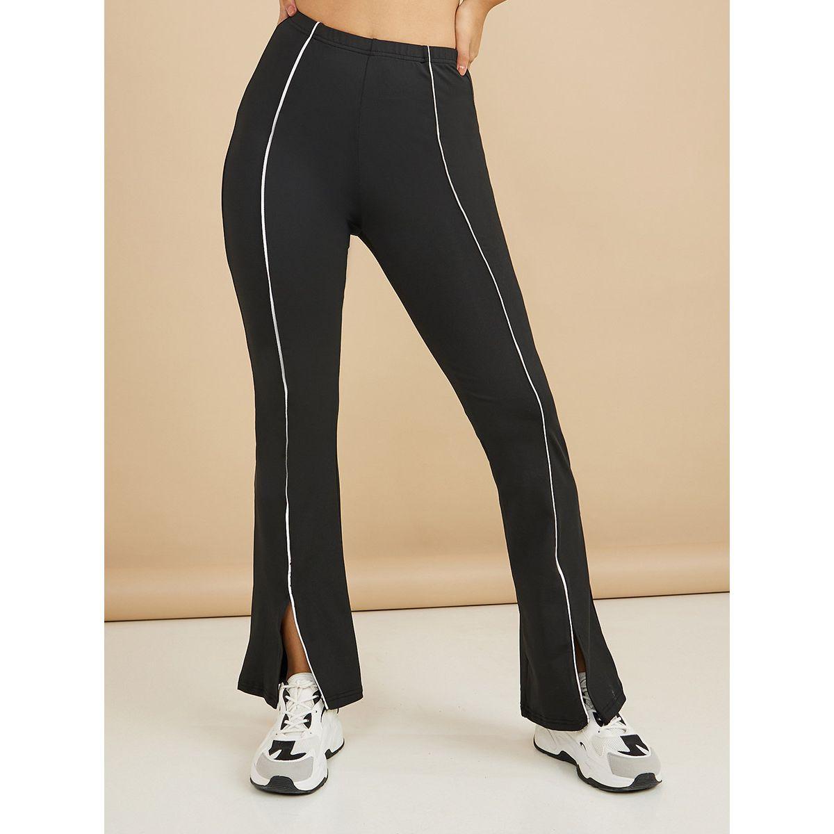Styli Active Contrast Piping Front Split Activewear Flared Pants-women-clothing-sportswearandactivewear-bottoms-image-2