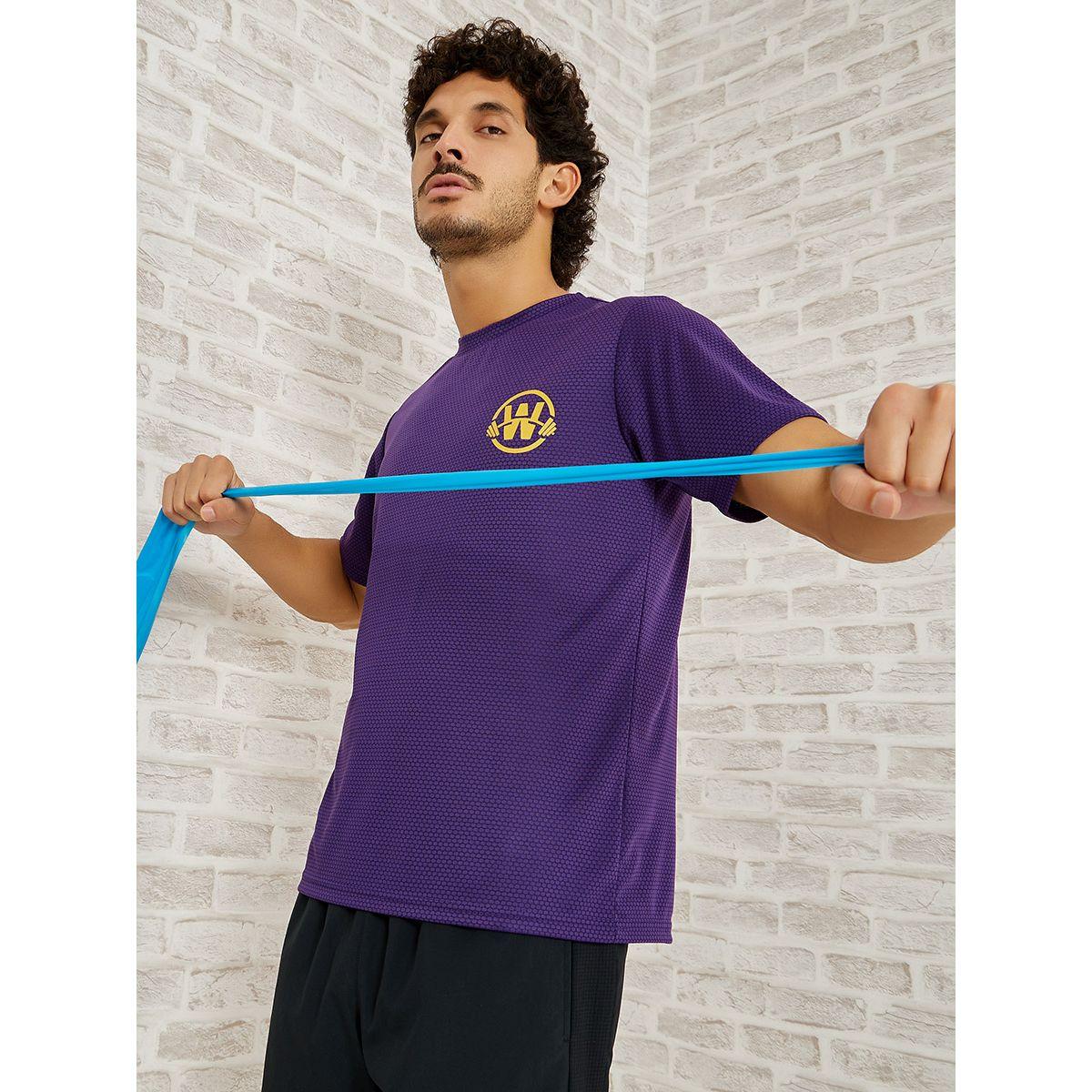Styli Active Chest Logo Textured Activewear T-shirt-sports-men-clothing-tshirtsandpolos-image-1
