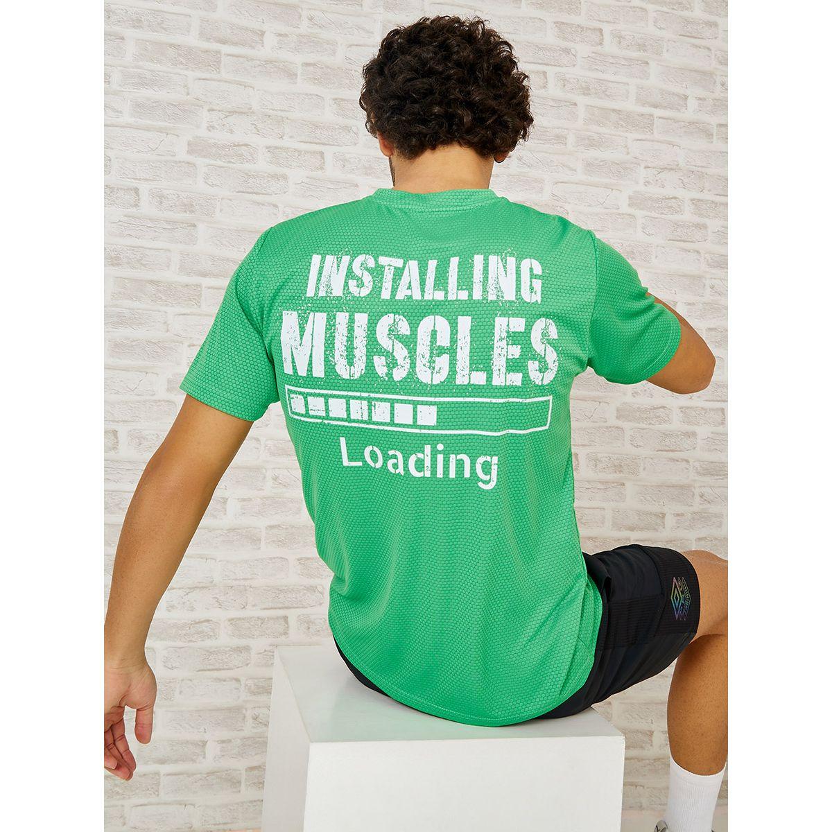 Styli Active Back Slogan Print Activewear T-shirt-sports-men-clothing-tshirtsandpolos-image-1