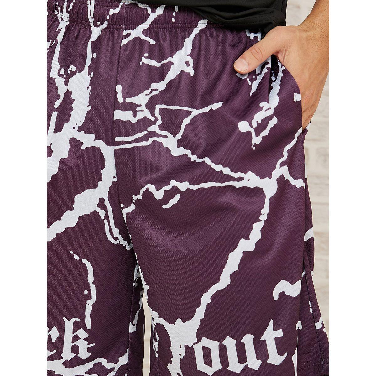 Styli Active Marble Slogan Print Active Shorts-men-clothing-sportswearandactivewear-bottoms-image-4