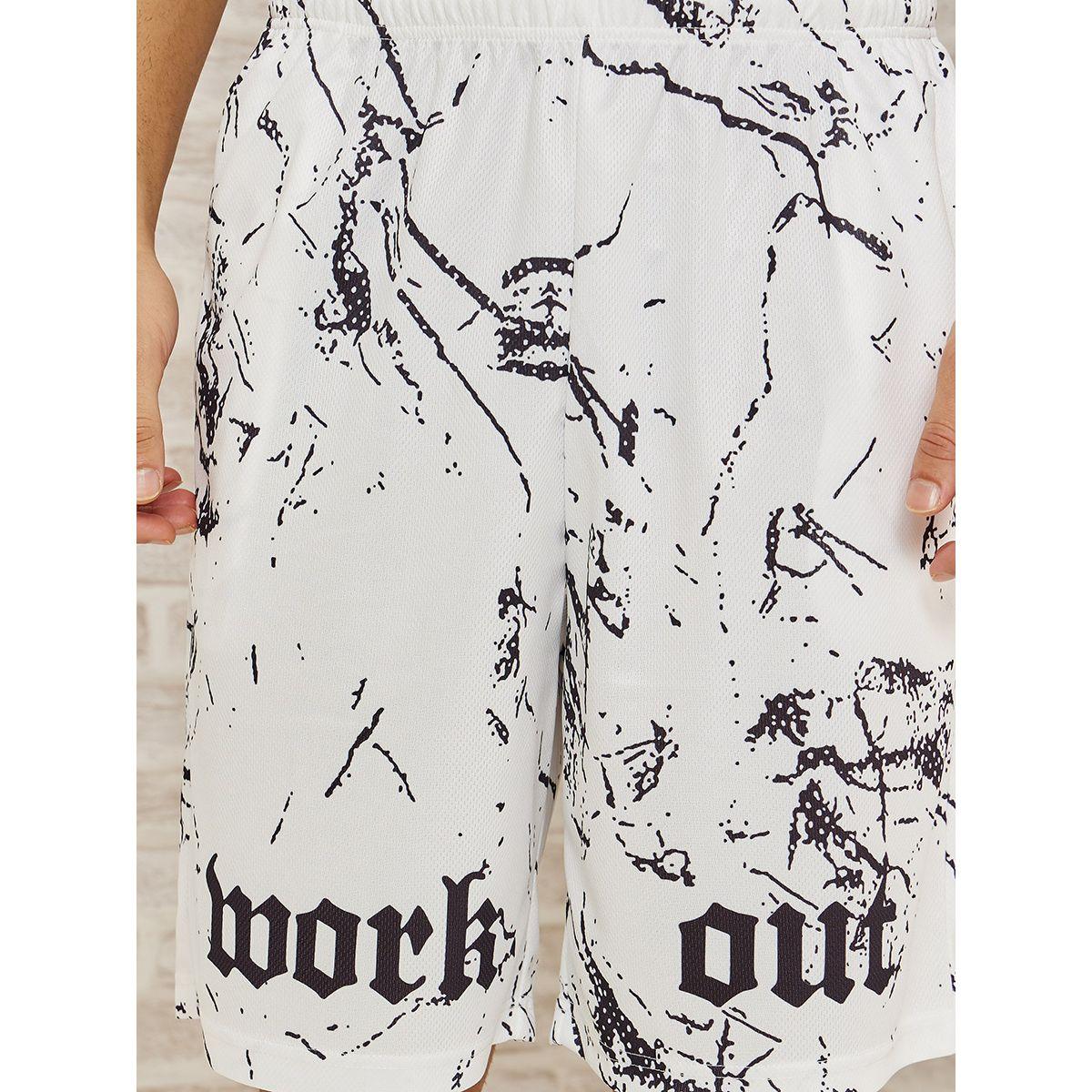 Styli Active Marble Slogan Print Active Shorts-men-clothing-sportswearandactivewear-bottoms-image-3