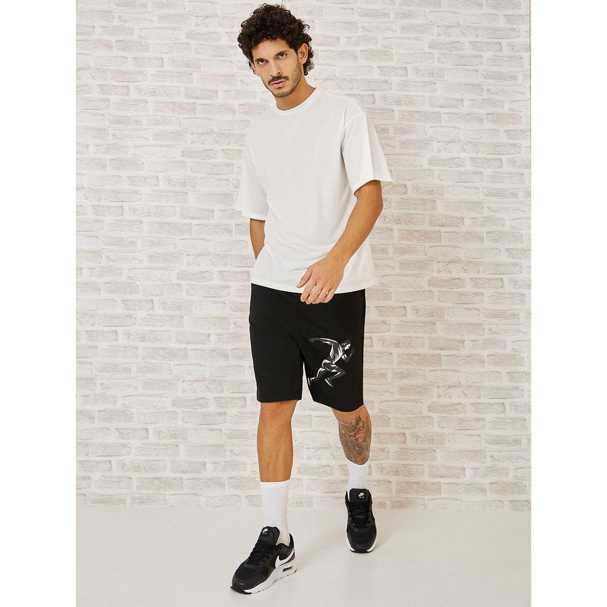 Styli Active Placement Graphic Print Active Shorts with Drawstring-sports-men-clothing-bottoms-image-2