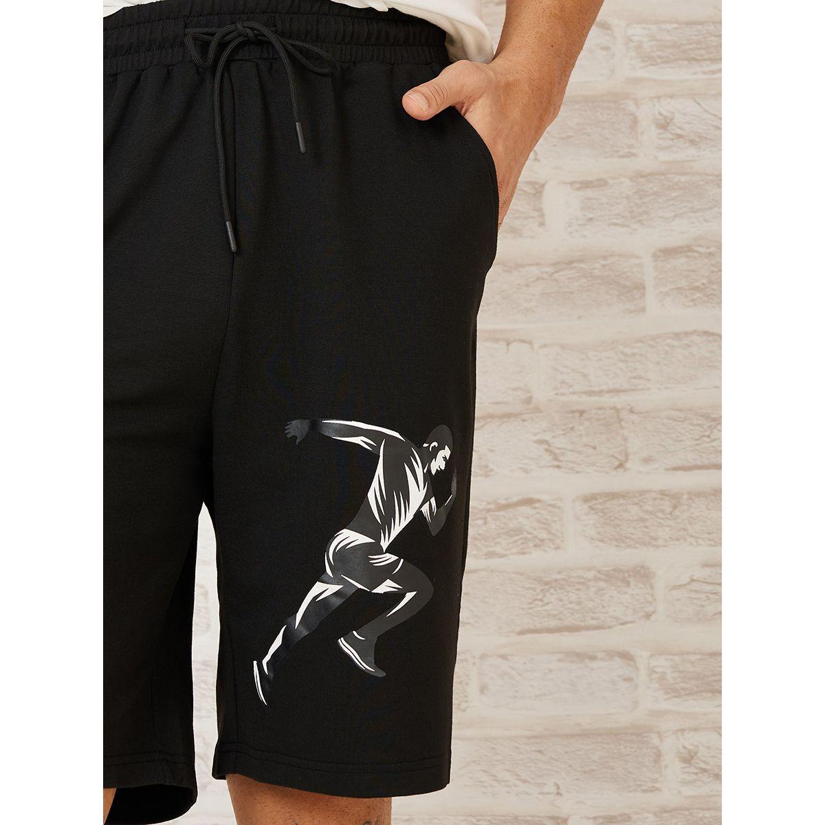 Styli Active Placement Graphic Print Active Shorts with Drawstring-sports-men-clothing-bottoms-image-4