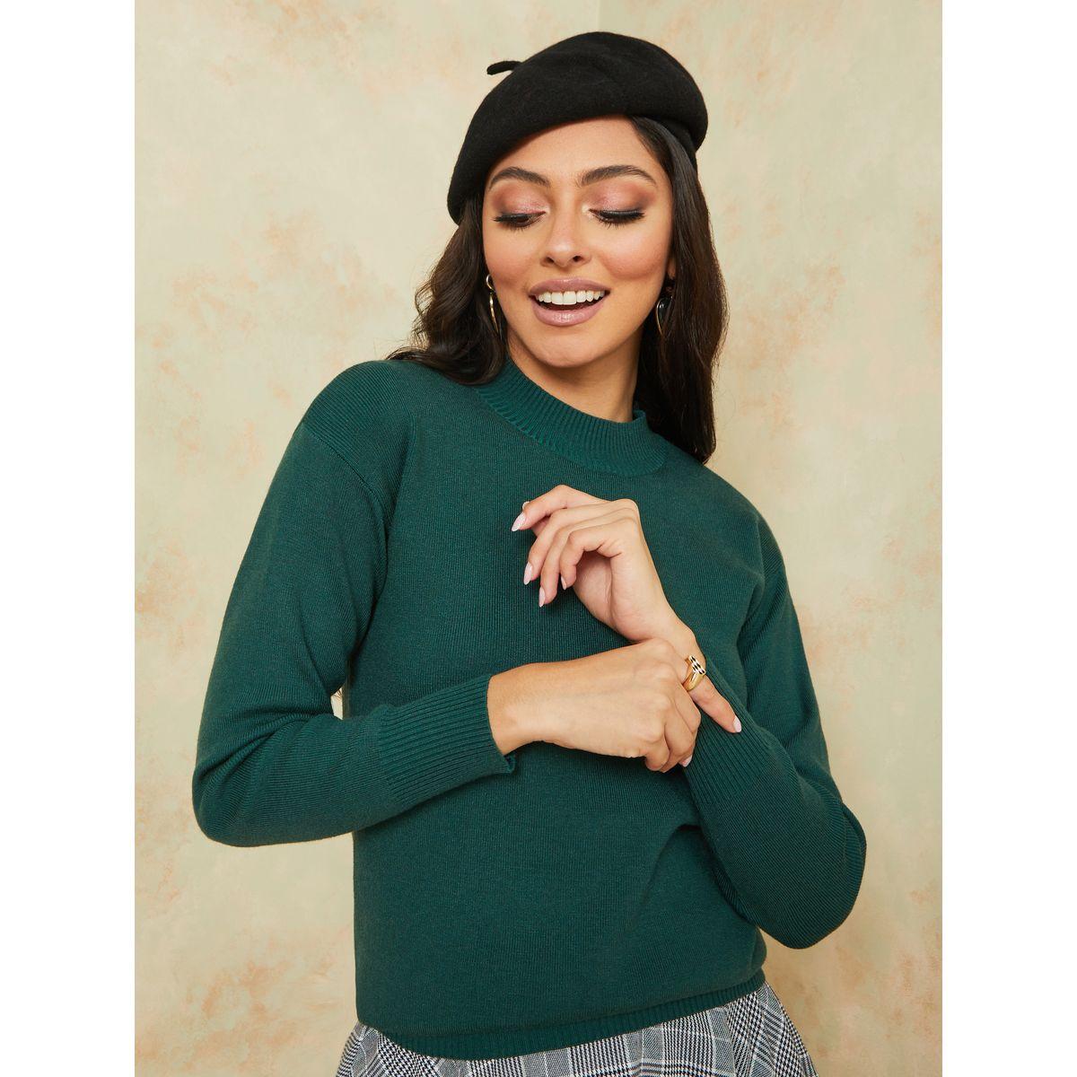 سويتر مضلع بياقة عالية-women-clothing-cardigansandjumpers-jumpers-image-5