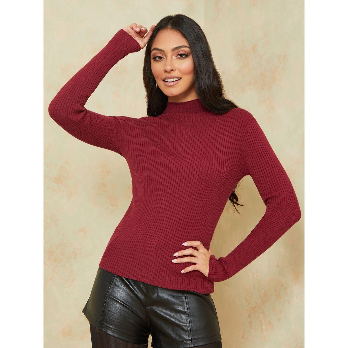 Styli High Neck Ribbed Regular Length Fitted Sweater-women-clothing-cardigansandjumpers-jumpers-image-3
