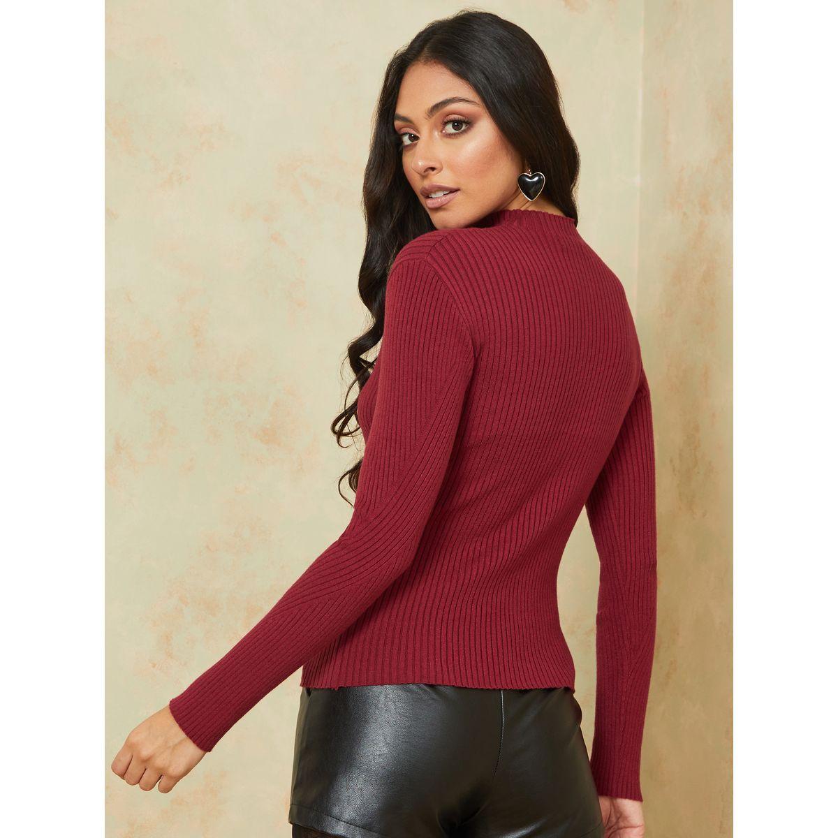 Styli High Neck Ribbed Regular Length Fitted Sweater-women-clothing-cardigansandjumpers-jumpers-image-5