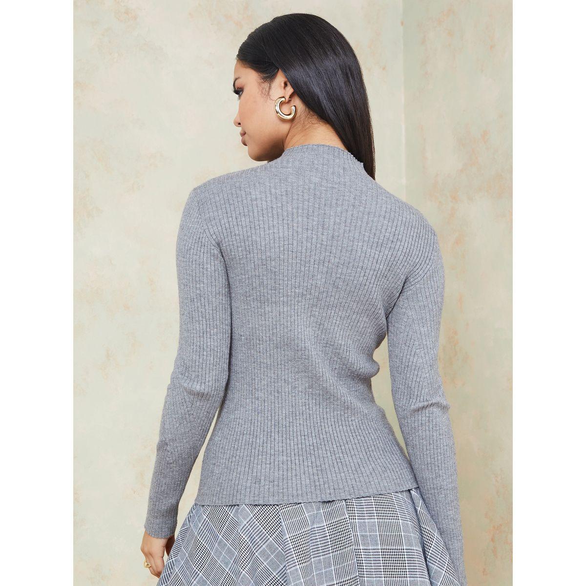 Styli High Neck Ribbed Regular Length Fitted Sweater-women-clothing-cardigansandjumpers-jumpers-image-5