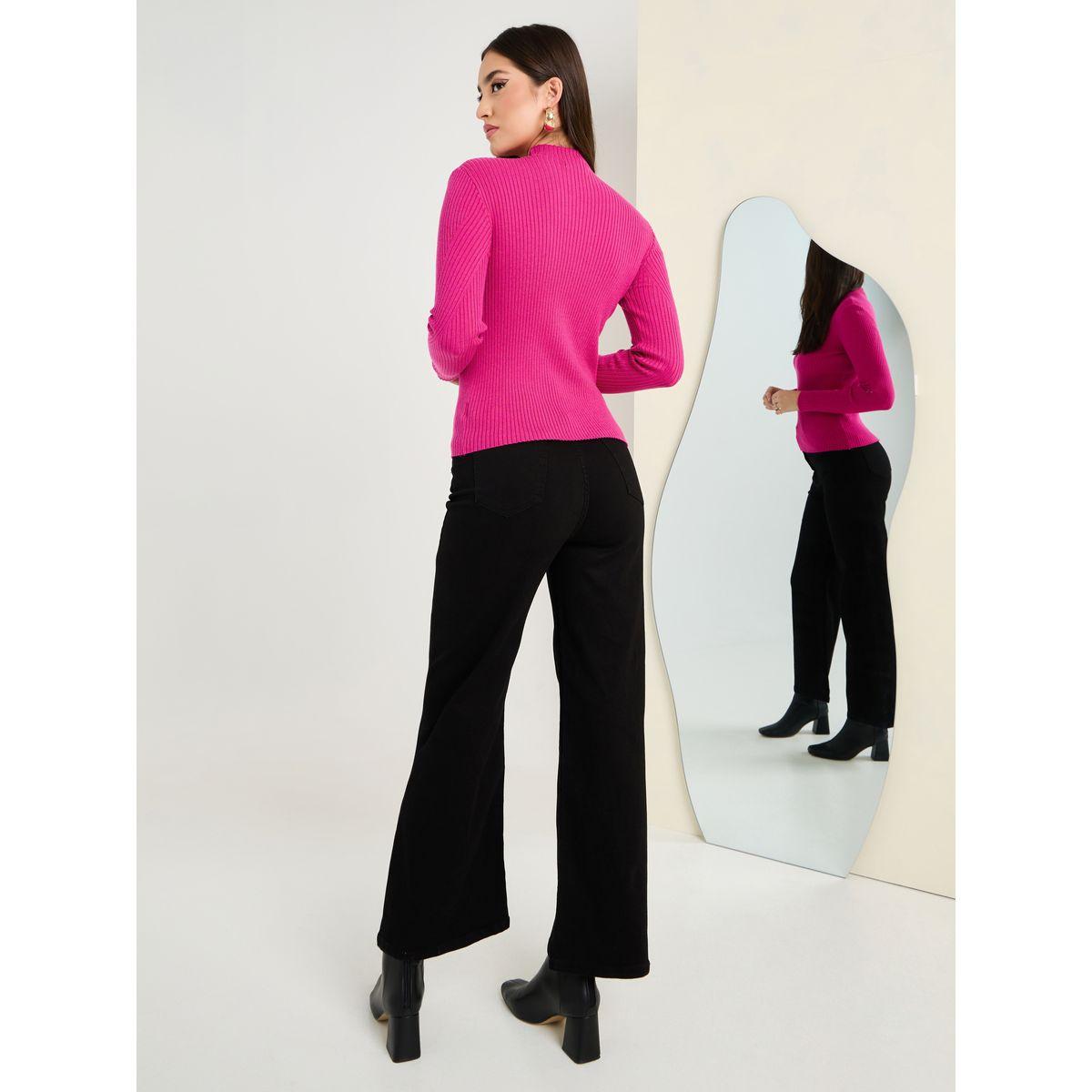 سويتر مضلع بياقة عالية-women-clothing-cardigansandjumpers-jumpers-image-4