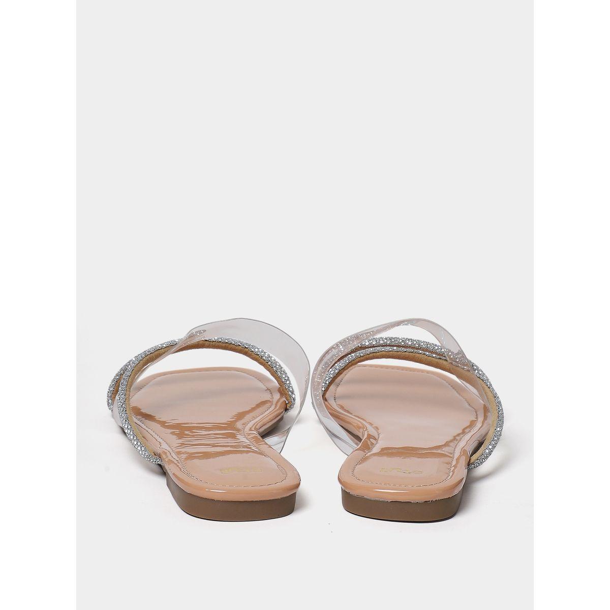 Styli Embellished Strap Detail Flat Sandals-women-shoes-sandals-flats-image-4