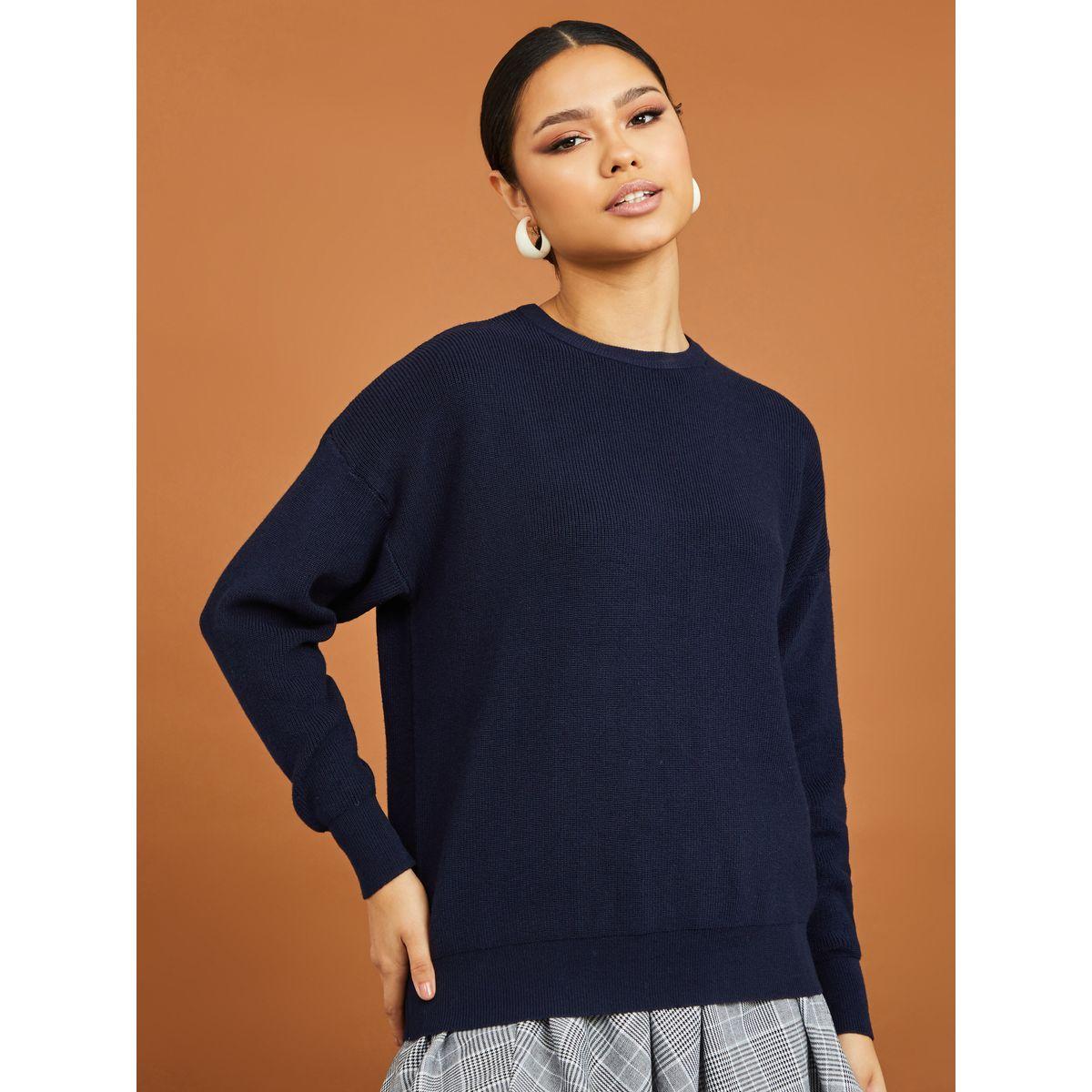 سويتر مضلع بقصة واسعة-women-winterwear-cardigansandjumpers-jumpers-image-3