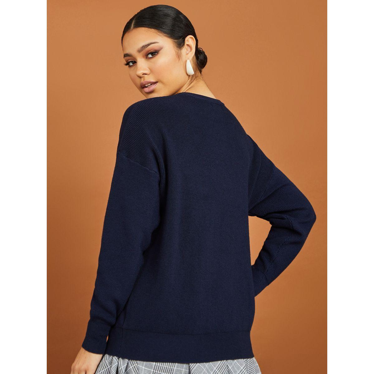 سويتر مضلع بقصة واسعة-women-winterwear-cardigansandjumpers-jumpers-image-5