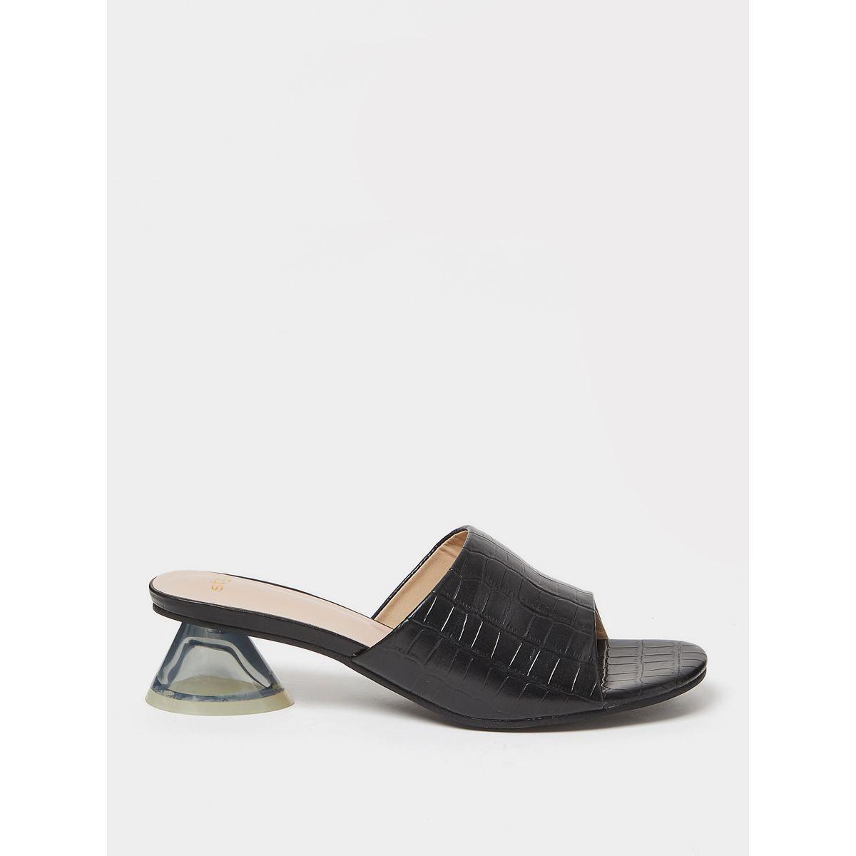 Styli Acrylic Heel Detail Mules-women-shoes-heels-image-2