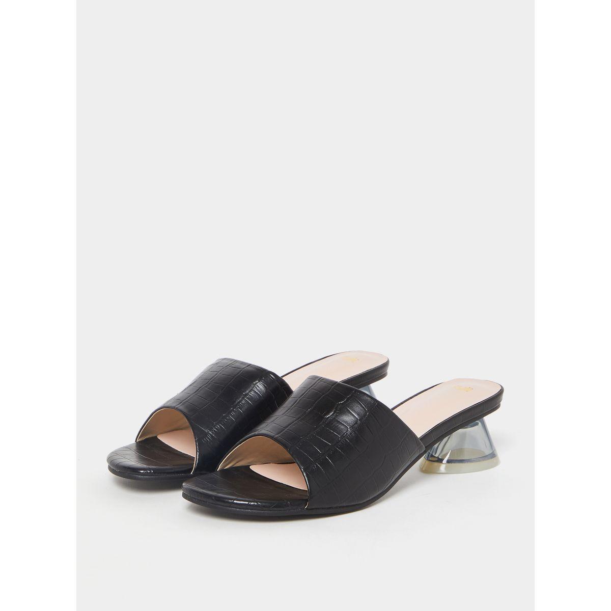 Styli Acrylic Heel Detail Mules-women-shoes-heels-image-3