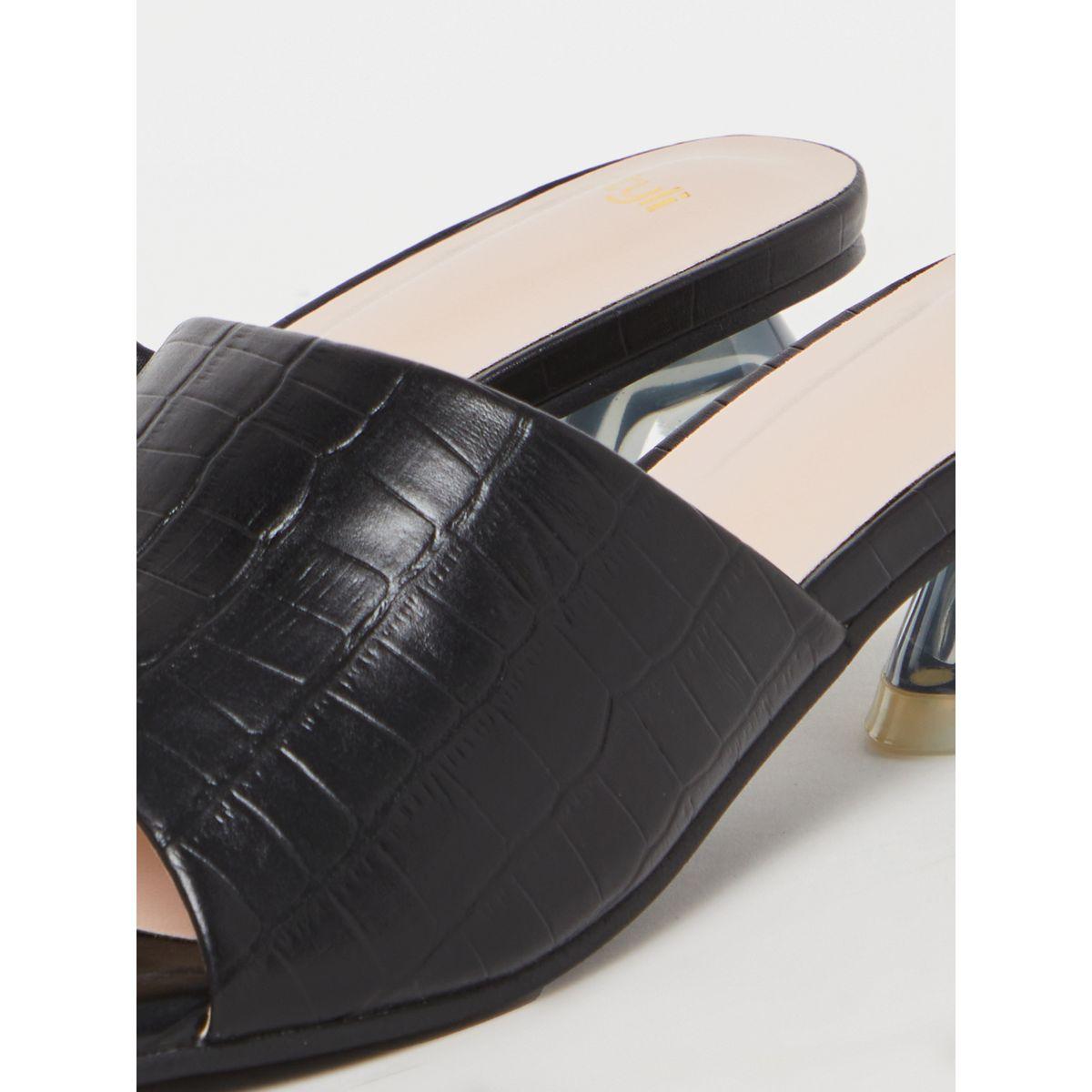 Styli Acrylic Heel Detail Mules-women-shoes-heels-image-5
