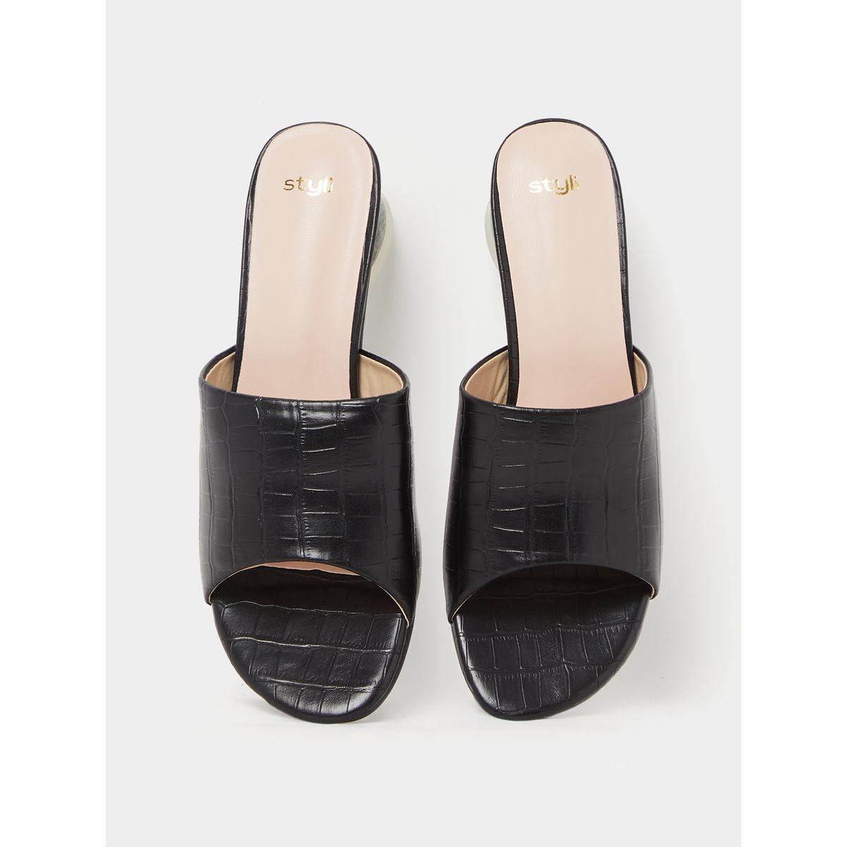 Styli Acrylic Heel Detail Mules-women-shoes-heels-image-6