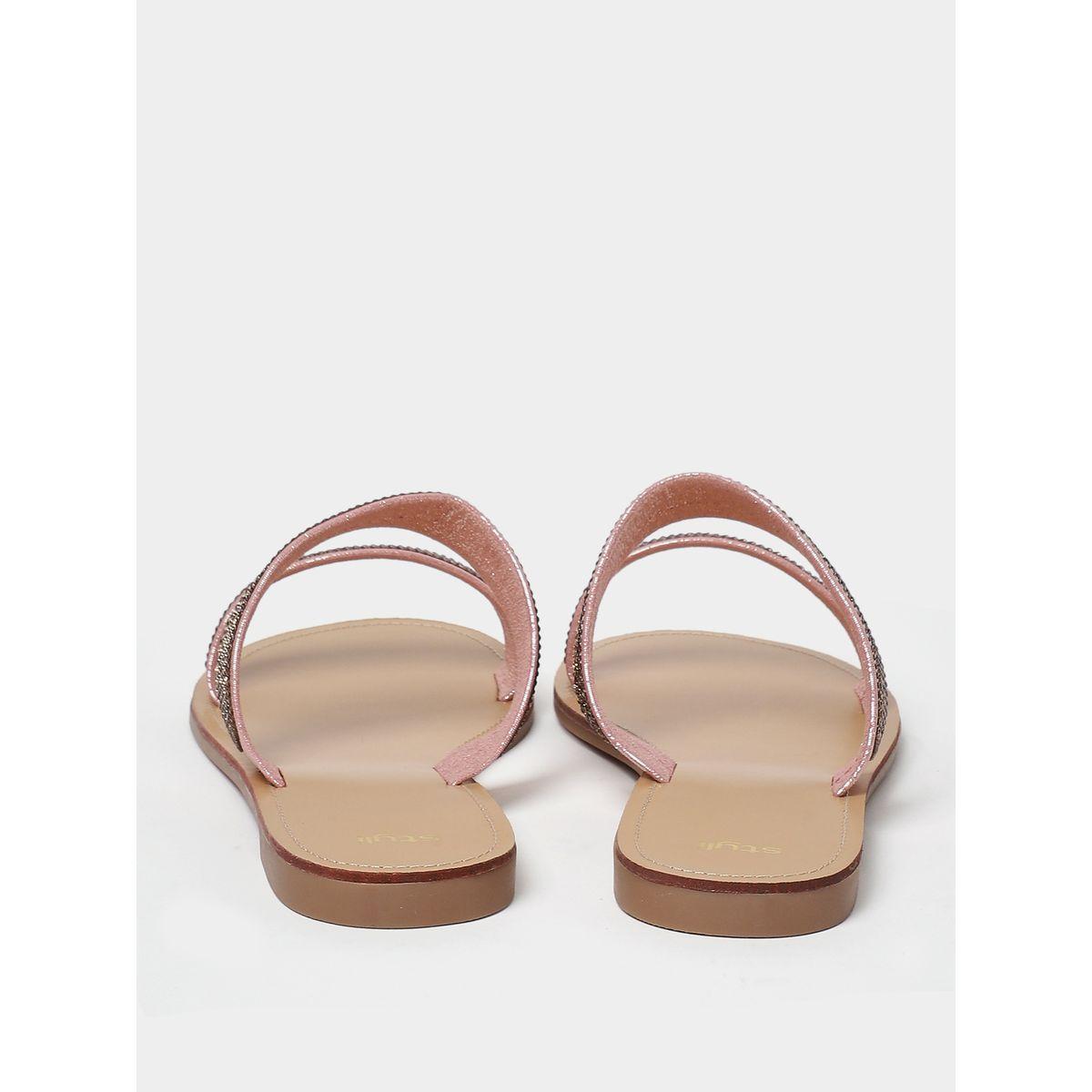 Styli Embellished Double Strap Flat Sandals-women-shoes-sandals-flats-image-4