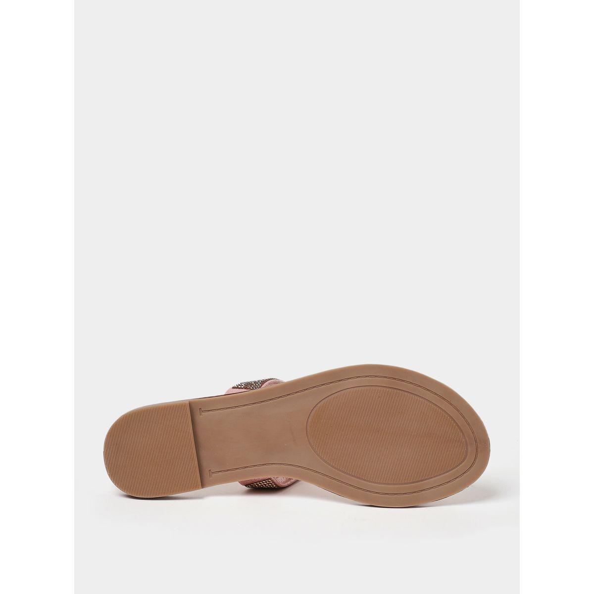 Styli Embellished Double Strap Flat Sandals-women-shoes-sandals-flats-image-7
