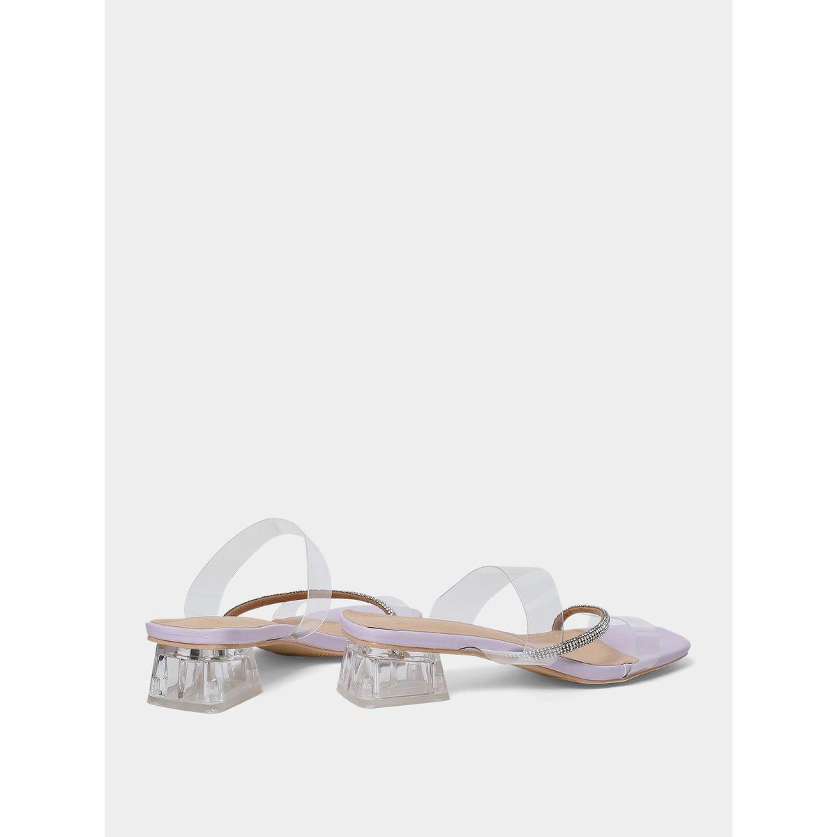 Styli Clear Strap Embellished Detail Sandals-women-shoes-heels-image-4