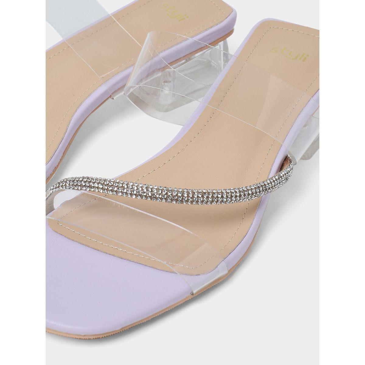 Styli Clear Strap Embellished Detail Sandals-women-shoes-heels-image-5