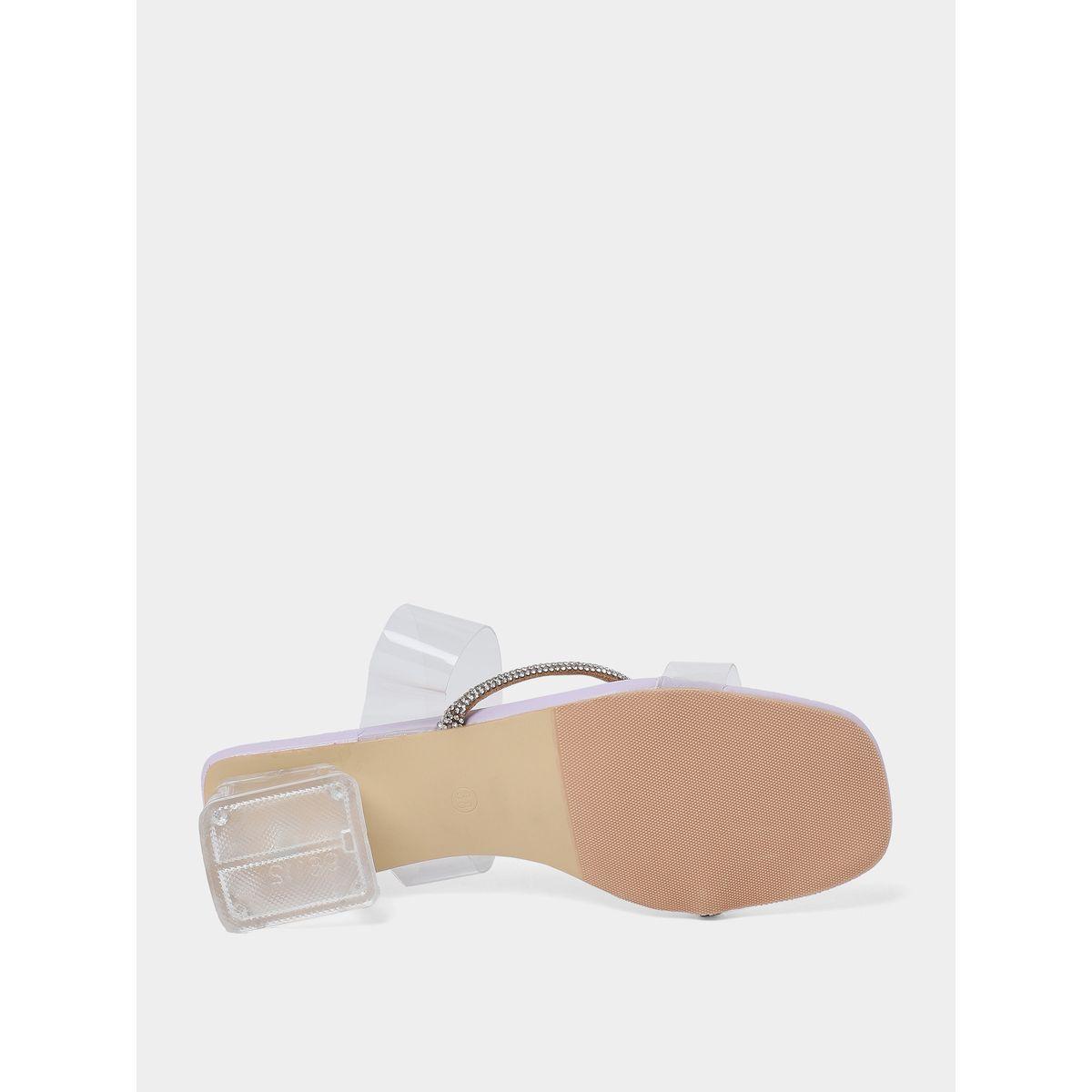 Styli Clear Strap Embellished Detail Sandals-women-shoes-heels-image-7
