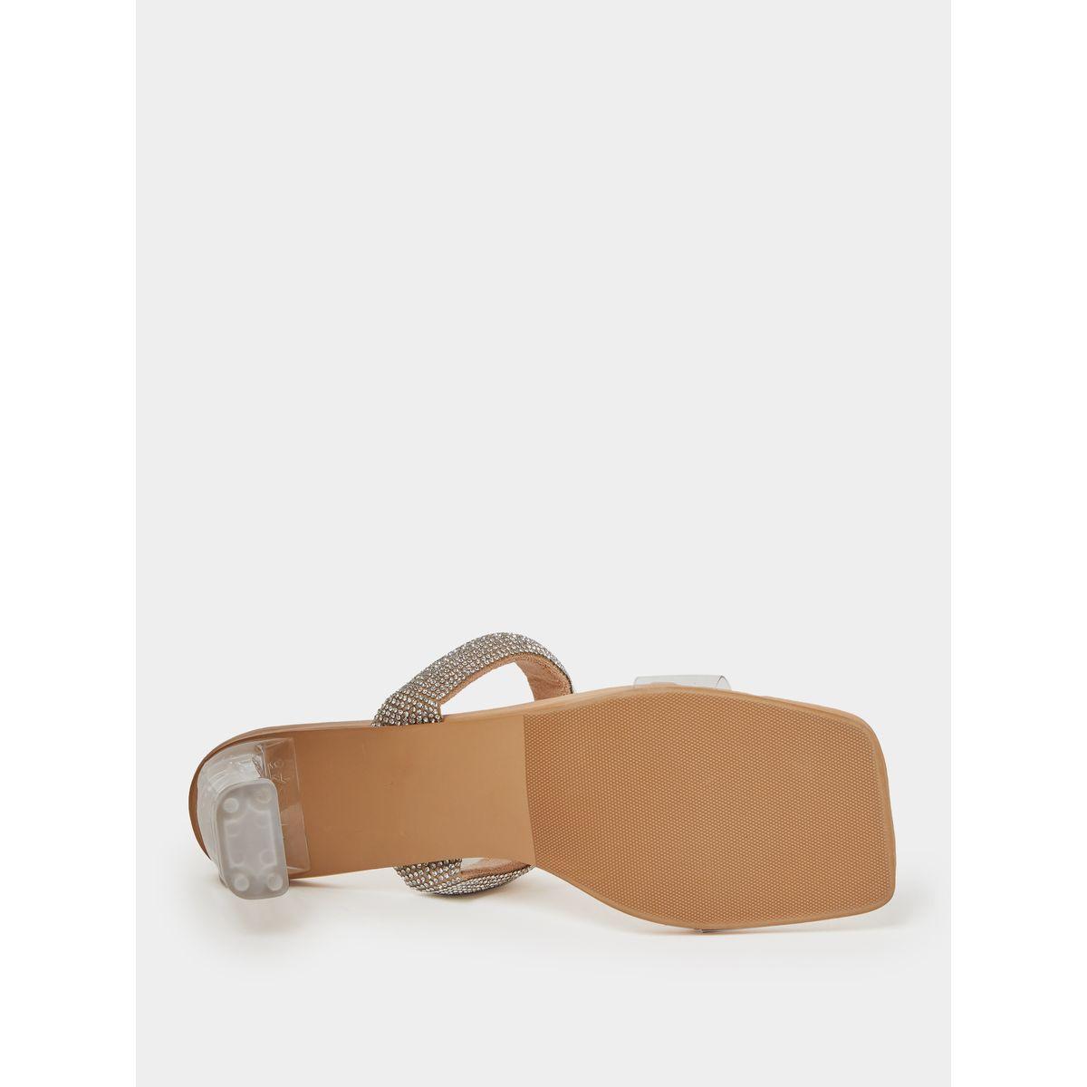 Styli Embellished Clear Strap Detail Mules-women-shoes-heels-image-7