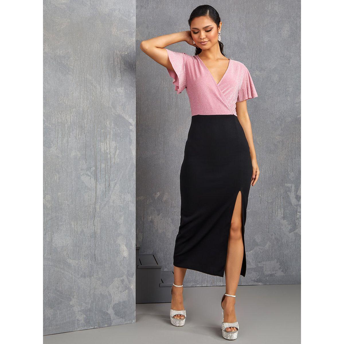 فستان طويل بنمط كتل الالوان-women-clothing-dresses-image-1