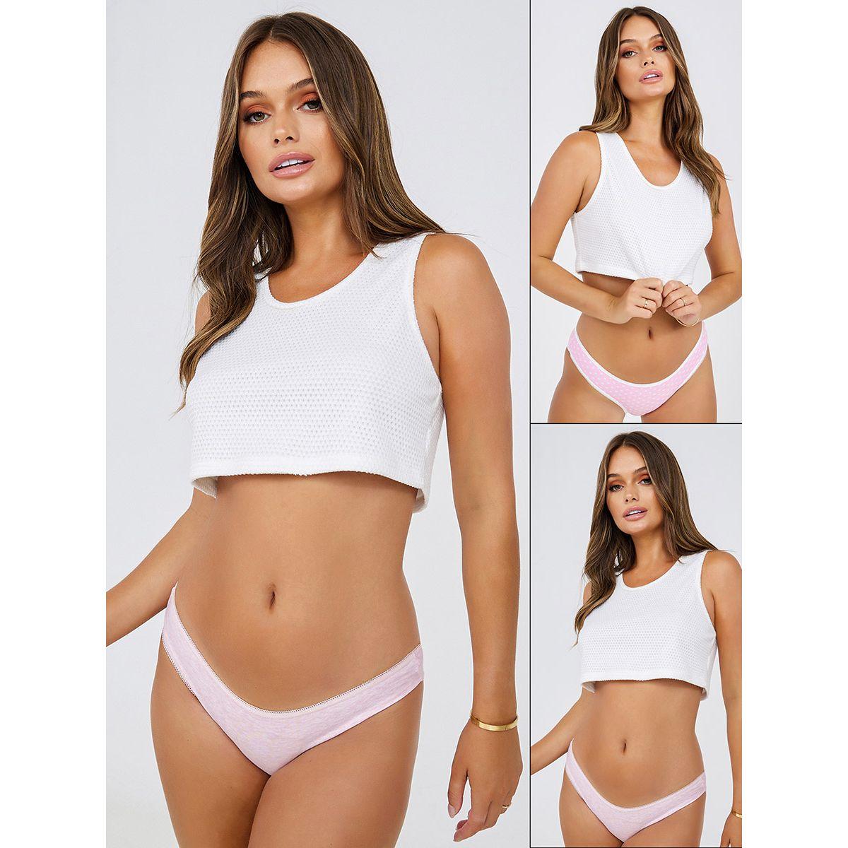 Styli Pack of 2 - Solid and Printed Cotton Bikini Briefs-women-clothing-lingerie-panties-image-1