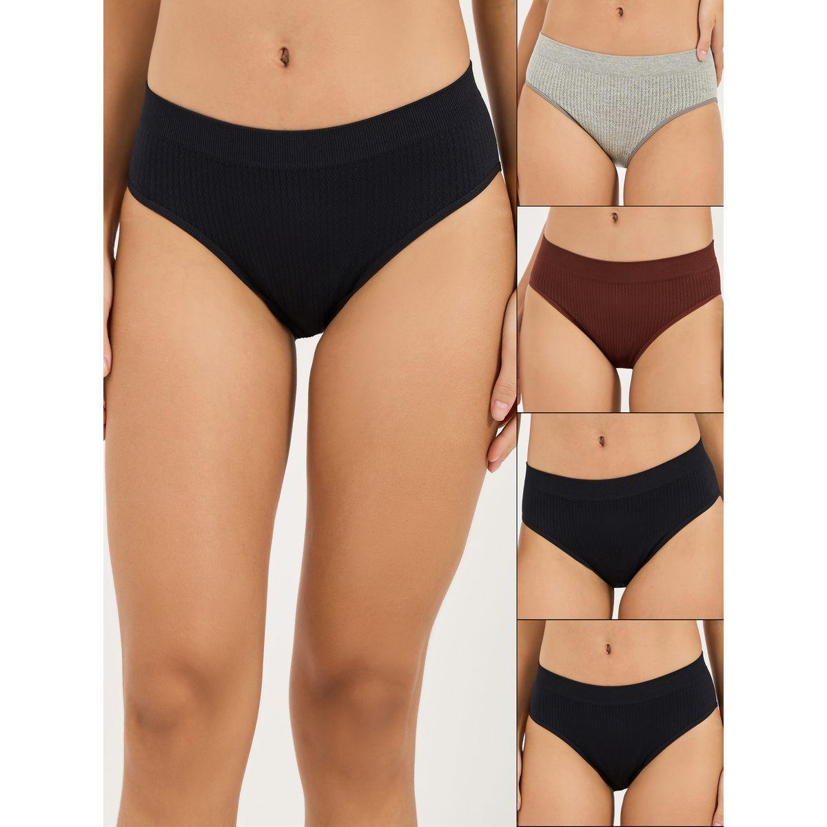 Styli Pack of 4 - Textured Seamless Bikini-women-clothing-lingerie-panties-image-1
