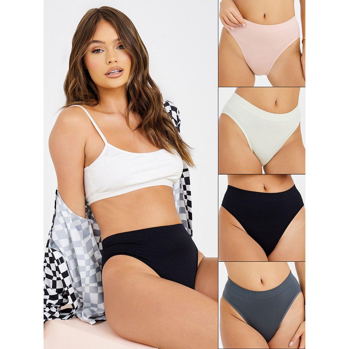 Styli Pack of 4 - Textured Seamless Bikini -women-clothing-lingerie-panties-image-1